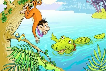 मूर्ख मगरमच्छ और चतुर बंदर की कहानी foolish crocodile and the clever monkey-panchatantra story in hindi